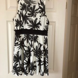 Palm Tree Dress with Crochet Detailing